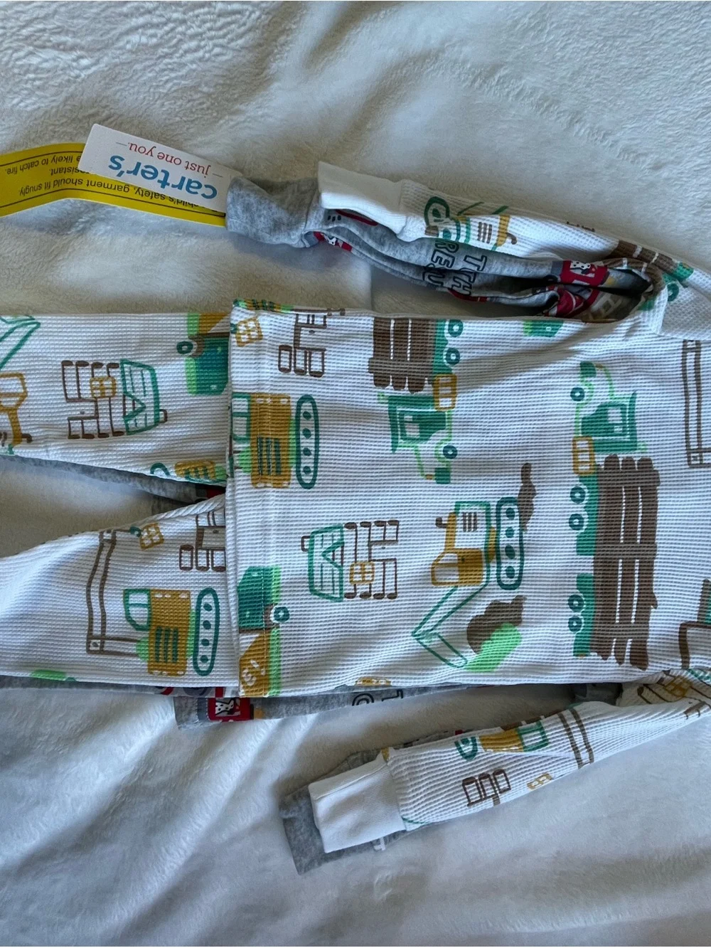 Carter's Gray and Red Fire Truck Pajama Set